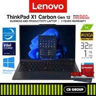 [Free McAfee]Lenovo ThinkPad X1 Carbon G12 - Ultra 7 155U - Intel Graphics - 32GB RAM - 1TB SSD (3Yr