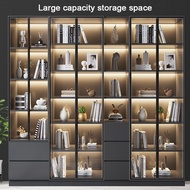 Display  Storage Cabinet Cabinet Solid Wood Bookshelf Cabinet Glass Door Storage Cabinet Bookshelf C