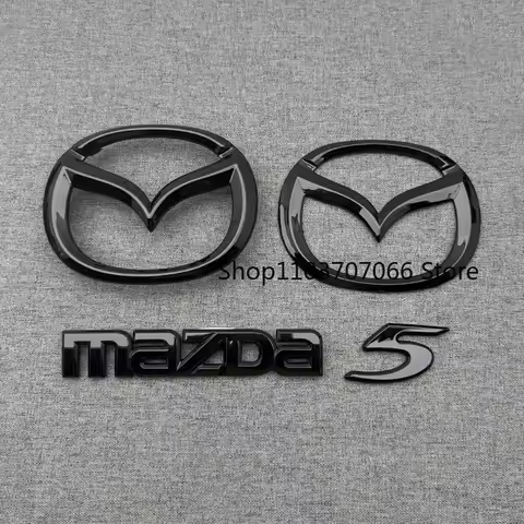 Car Logo Hood Rear Trunk Badge Emblem For MAZDA5 Black Front Hood Emblem Bonnet Logo Rear Logo MAZDA