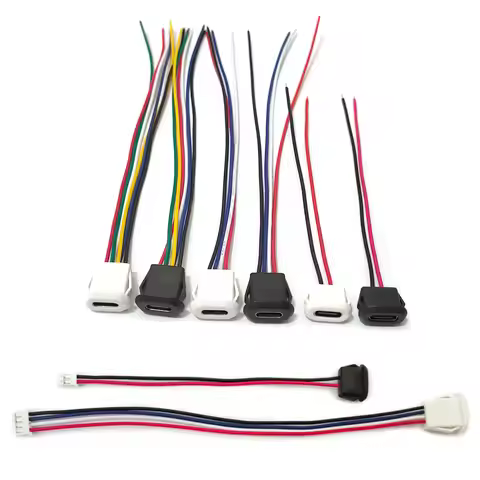 2P/4P/6P USB Type C Connector Jack Female Type-C With Card Buckle 3A High Current Fast Charging Jack