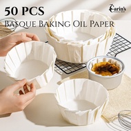 50Pcs Basque Baking Oil Paper 4/6/8 Inches Cheesecake Oil Paper Disposable Baking Cake PanLiners