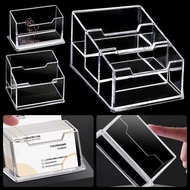 SHOUKEY 1Pcs Bussiness Card Holder, 1/2/3 Grids  Transparent Business Card Box, Display Stand Acryli