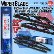 Bosch Advantage BA2217 (22"+17") Wiper Blade -Proton Saga VVT BLM FLX Savvy Nissan G11 N16 Latio 1.6