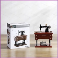 SQ4 Sewing Machine Music Box Retro Simulation Mini Sewing Machine Model Music Box Home Decor Girls G