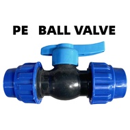 PE Compression Fittings 1/2" 3/4" 1" BALL VALVE hdpe pvc pipe socket BALL VALVE