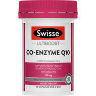 Swisse Co-Enzyme Q10 ต้านอนุมูลอิสระ 50เม็ด/180เม็ด EXP08/2027