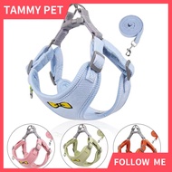 Pet Collar Soft Mesh Bow Padded Dog Harness with Leash Reflective Vest Chest Strap Breathable