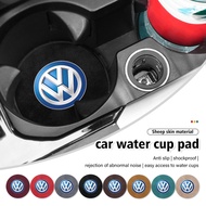 Car Coaster Anti-slip Cup Pad Holders Sheepskin Bark Mat Interior Accessories for Volkswagen VW Scirocco Jetta Beetle Golf 4 5 6 Passat Polo B5