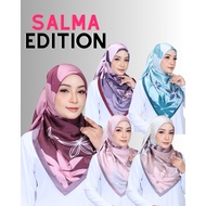 [SALMA] SET B TUDUNG BAWAL PRINTED BATU SWAROVSKI SATIN BIDANG 45 bawal corak murah flowy printed square hijab