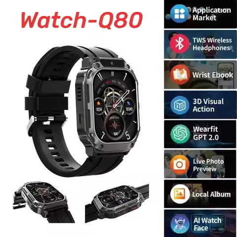 NEW Q80 Ultra Smart Watch: 4G SIM Card, 1.955-inch HD Screen, GPS/WiFi, Front Camera, 64GB/128GB, An
