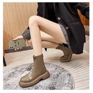 Women's Thin Ankle Boots New round Head Thick Bottom Dr. Martens Boots British Style Slimming Boots