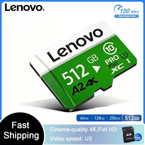 Lenovo 512GB Micro SD Card Class 10 UHS-I U3 256GB 128GB 64GB Flash Memory for Computers Cameras Dig