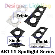AR111 Spotlight Casing Square Single Holder Eyeball Double Holder Triple Holder Effect Light Ceiling