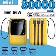 mini powerbank 80000 mah fast charging powerbank with cable and LED Display powerbank original use f