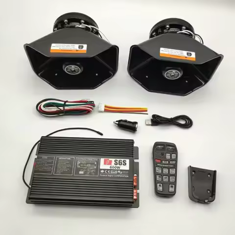 12V Wireless Electronic Siren Loud 400W Car Warning Alarm Police Siren Horn Speaker with MIC System