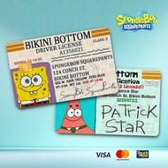 TNG Spongebob Driver's License - Touch n Go Card Sticker Cover TNG / MASTER / VISA / CREDIT/ DEBIT C