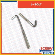 ◵ ◫ ☃ 100PCS 1/4 x 2 ~ 4 inch GI Jbolt / J Bolt Galvanized / J-bolt Roofing nut, bonded washer Scre