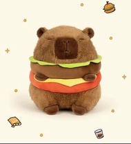 漢堡水豚公仔 水豚君公仔 可愛水豚公仔 掛件 公仔 卡皮巴拉 capybara 快餐店