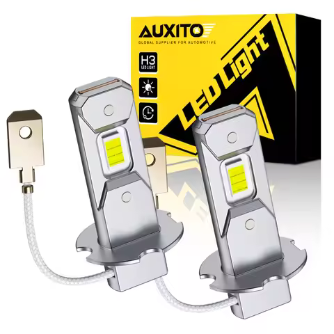 AUXITO 2Pcs H3 LED 12V 3000K Canbus Fog Lights Bulb 6500K White Yellow Daytime Running Light for Car