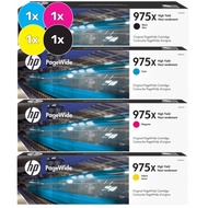 Hp Cartridge 975X (Genuine) 975A 975 High Yield Black LOS09AA , Cyan LOS00AA , Magenta LOS03AA , Yel