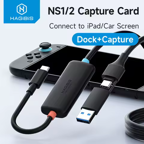 Hagibis USB3.0 Video Capture Card Portable TV Dock with 100W PD for Switch 1/2 to iPad Car Cable Gam