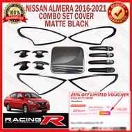 Almera 2016 to 2021 Garnish Cover Combo Set Matte Black Head Light, Tail Light, Door Bowl Inner, Doo
