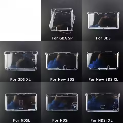 Plastic Clear Crystal Protective Hard Shell Skin Case Cover For GBA SP NDSL DSI NDSi XL 3DS XL New 3
