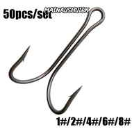 MAINAUSHUI6K Fly Tying Carbon Steel Size 1 2 4 6 8 Durable Head Fish Bait