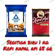 Paket sembako : Segitiga biru + kopi kapal api