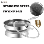 Stainless Steel 316 / 304 / 430 Wok - Premium Quality Non Stick Frying Pan Double Side Honeycomb D311