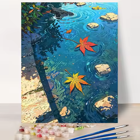 DIY Oil Painting By Numbers Kit Rain Reflection Paint By Numbers Diy Numbers Painting Art On Canvas 