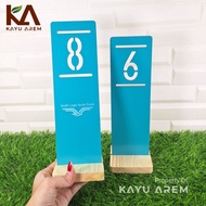 ACP Table Number Modern Custom 25x8 cm Wooden CombinationTOSCA for Cafes, Offices & Hotels