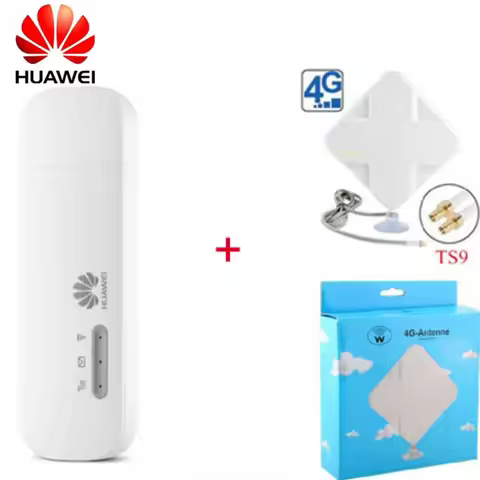 Unlocked Huawei E8372 E8372h-153 4G usb modem with 4G Signal Amplifier Antenna 2M cable double conne