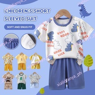 Newborn Baby Boys Girls Dinosaur Print Terno Clothing Sets Round Neck Kids Boy Girl Sando Clothes Se