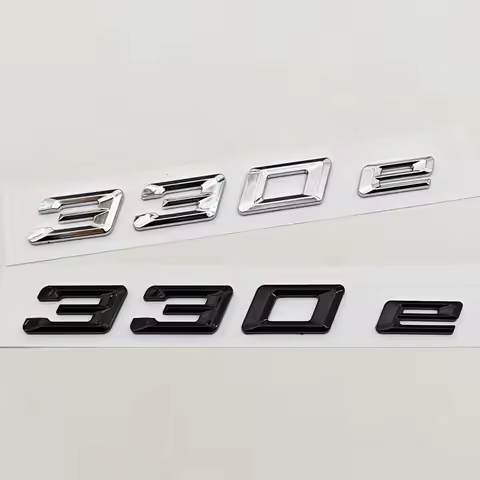 New 3D ABS Chrome Black Car Styling Logo 330e Badge Sticker Rear Trunk Emblem Decals For BMW 330e Au