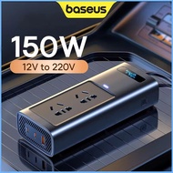 Baseus Car Inverter 150W DC 12V ถึง AC 200V-240V 50Hz ตัวแปลงอัตโนมัติ EU CN เต้าเสียบสถานีไฟฟ้าขนาด