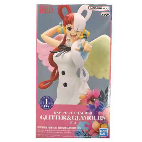 Original Bandai One Piece Red Film Uta Glitter Glamours Pvc Action Figures Collect Decorative Model 