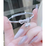 S999 silver hard bow bracelet from May Silver Shop