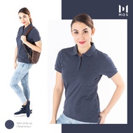 MOS เสื้อโปโลหญิง คอปก แขนจั้ม เนื้อผ้า Cotton Plus แขนสั้น รวม 4 สี CLASSIC (ขาวดำกรมแดง) รุ่น MPF-