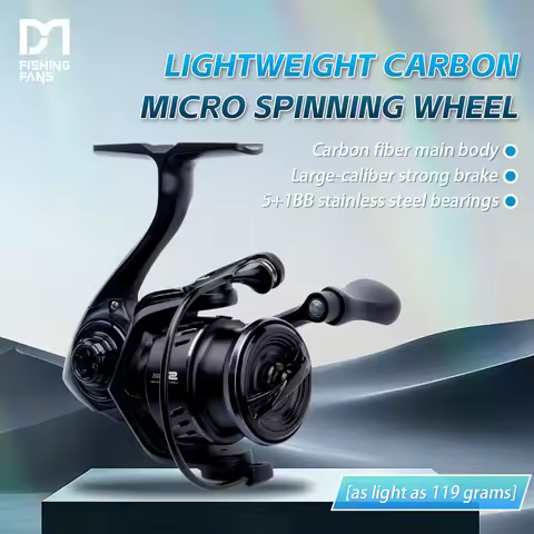FISHINGFANS Micro Spinning Reel 800 1000 1500 2000 2500 Series Metal Wire Cup Ultra Light Carbon Fis