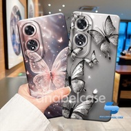 Oppo A60 A38 A18 A58 4G 5G A78 4G Case Latest Fashion Case Procamera Silicone TPU Butterfly Motif Ae