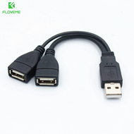 Floveme 1 Male Plug To 2 Female Socket USB 2.0 Extension Line Cable Power Adapter Converter Splitter USB 2.0 Cable 30 Cm