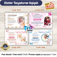 Aqiqah Thanksgiving Stickers / Aqiqah Stickers / Birth Thanksgiving Stickers 16 PCS HR_DESIGN