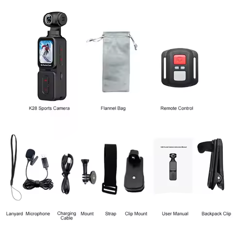 K28 New 5K Ultra HD Handheld Sports Camera Auto Tracking 1.69-Inch Face Recognition Thumb Camera 270