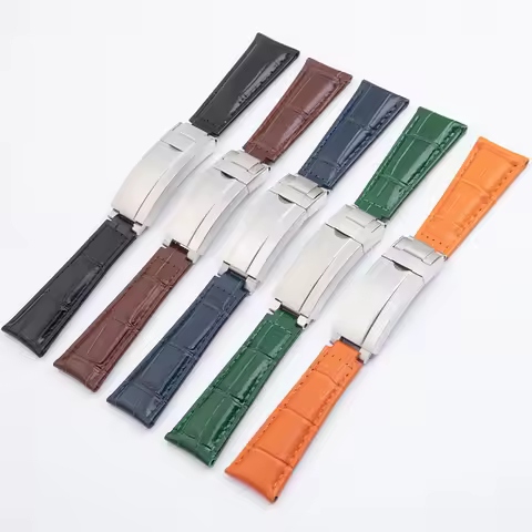 21mm New Quality Leather Watchband Fit For Rolex Strap New Green Submariner Explorer Yacht Master 42