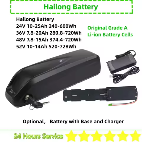 HL Down Tube Type E-bike Battery Hailong 36V 7.5Ah 10Ah 10.4Ah 12.5Ah 13Ah 14Ah 15Ah 20Ah 48V for El