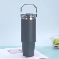 Cầm Tay Di Động Treo Tường Đôi Cách Nhiệt Bình Nước Inox 20oz/30oz Có Nắp Trong Suốt Phong Cách Mỹ X