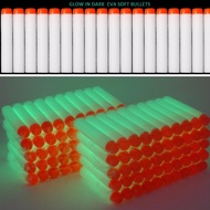 100pcs Glow In Dark Luminous EVA Soft Bullet Gun Foam Compatible NERF Elite Gun Accessories Fluorescent Darts Kids Outdoor Toys