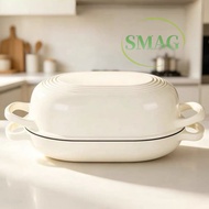 Cast Iron Enamel Bread Pan 30cm Casserole Round Dutch Oven Enamel Pot Shallow Non-Stick Pan Inductio