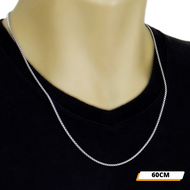 Men's Venetian Chain Necklace in Stainless Steel, Adjustable Rope Style, 60cm to 70cm, Gift Jewelry.